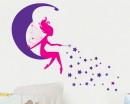 Fairy Sitting on the Moon Girls Vinyl Wall Decals Nursery Sticker